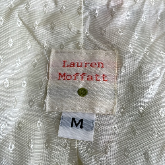 Lauren Moffatt Medium Cream Multicolor Dotted Blazer Anthropologie 3/4 Sleeve - Picture 5 of 6